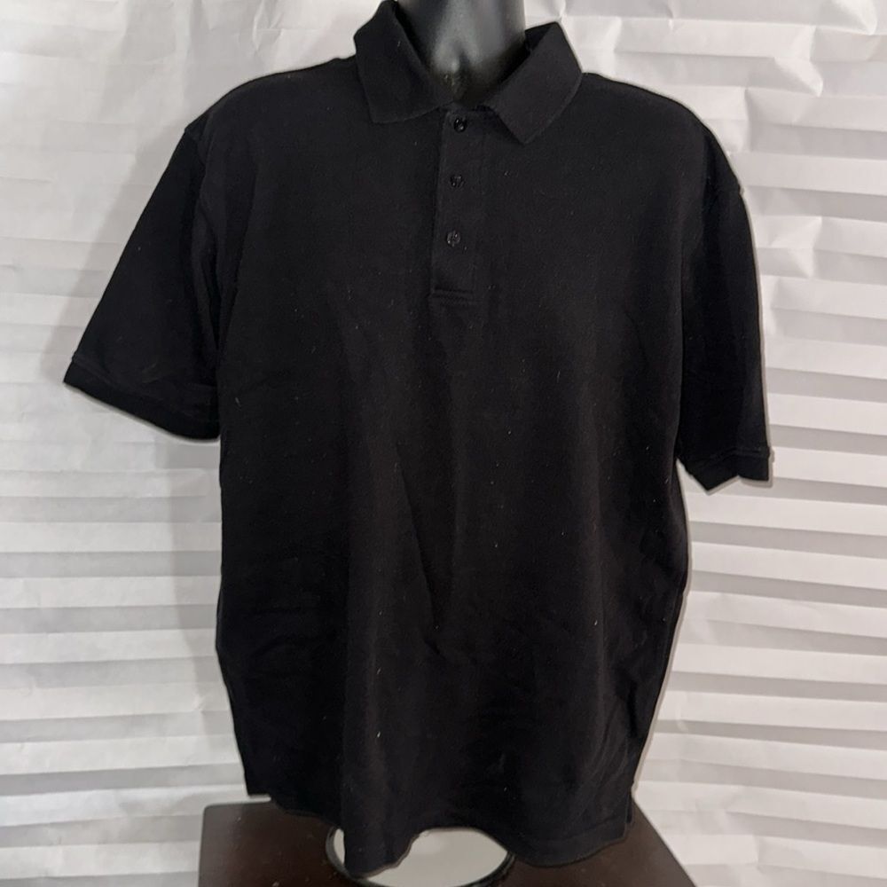 Pro 5 Men’s Black Polo Shirt Short Sleeve Size 2XL Casual Cotton Tee
